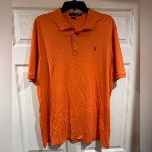 Ralph Lauren Orange Polo Shirt Classic Fit Mens XL
